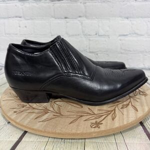 Durango Crush Ankle Booties Women Size 8 1/2 Black Leather Western Cowboy Shoes